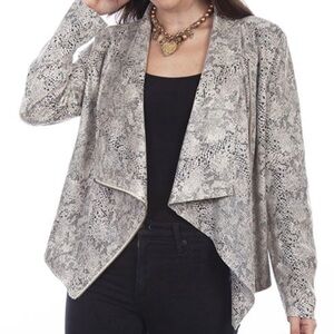 SCULLY Snakeskin Drape Cross Over Jacket Women’s Medium | Zip Front
